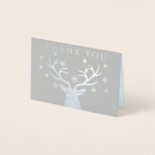 Winter Bos Herten Baby Shower Bedankkaartjes Folie Kaarten