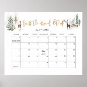 Winter bos herten gouden folie raden de vervaldatu poster (Voorkant)