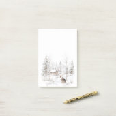 Winter bos herten  post-it® notes (Op bureau)