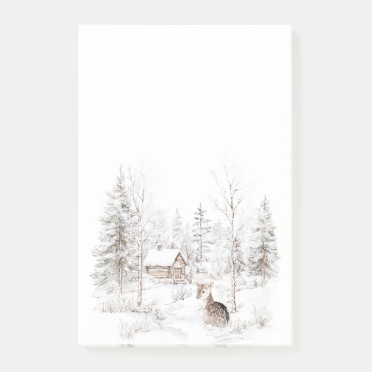 Winter bos herten  post-it® notes (Voorkant)
