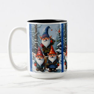 Winter Bos Kabouters Tweekleurige Koffiemok