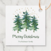 Winter Bos Kerstmis Bedankjes Labels (Achterkant)