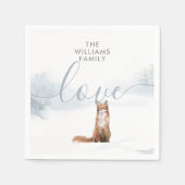 Winter Bos Landschap Vos Servet (Voorkant)