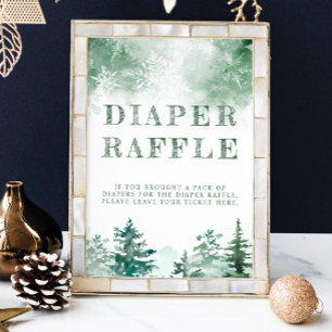 Winter bos luier loterij baby shower poster