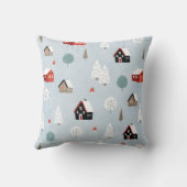 Winter bos monogram Scandinavische volkskunst Kussen (Achterkant)