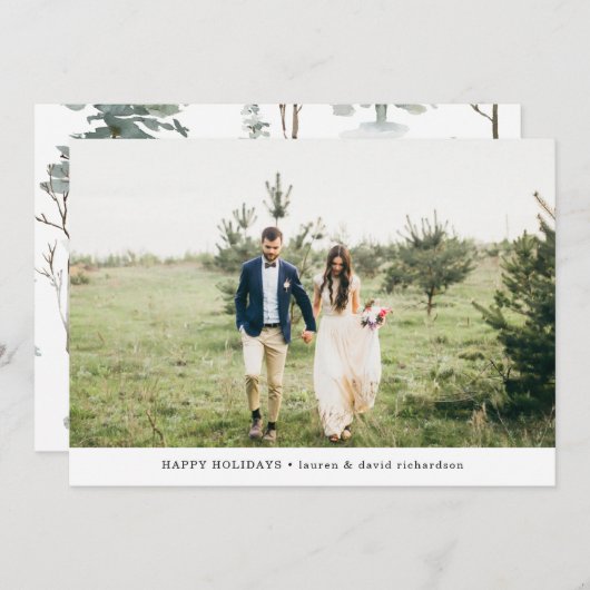 Winter Bos | Prettig Nieuwjaar Foto Feestdagenkaart (Voorkant / Achterkant)