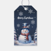 Winter Bos Sneeuwman Kerstmis Cadeaulabel (Voorkant)