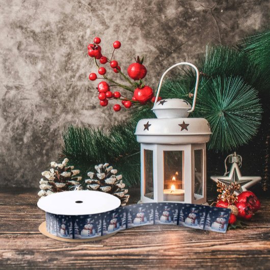 Winter Bos Sneeuwman Kerstmis Lint