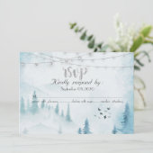 Winter Bos String Lichtjes,RSVP Kaart (Staand voorkant)