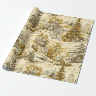 Winter Bos Toile de Jouy Patroon (4) Cadeaupapier