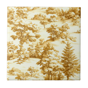 Winter bos Toile de Jouy patroon (5) Tegeltje