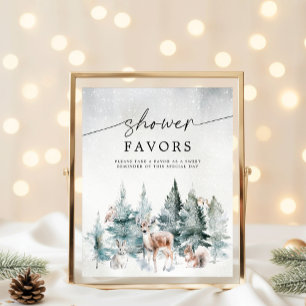 Winter Bosbaby Favor Koud Buiten Poster
