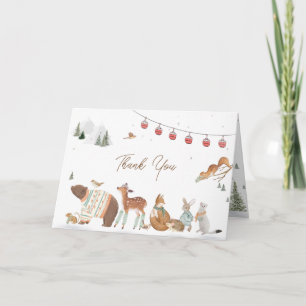 Winter Bosdieren Bos Baby Shower Bedankkaart