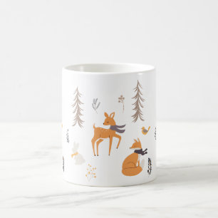 Winter Bosdieren Folk Art Kerstmis Koffiemok