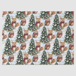 Winter Bosdieren Kerstpatroon Tissuepapier
