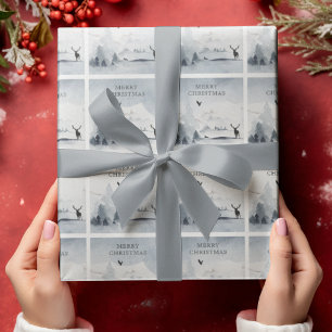 Winter boslandschap & bergen besneeuwd kersttafere cadeaupapier