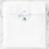 Winter Boslandschap Vogel Ronde Sticker (Tas)