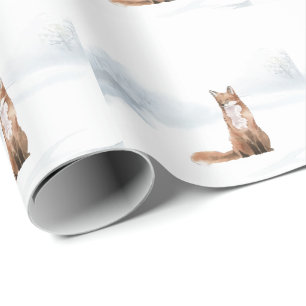 Winter Boslandschap Vos Cadeaupapier