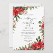 Winter Botanical Christmas Wedding Invitation (Devant)