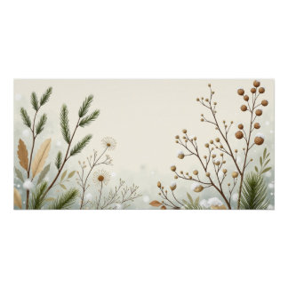 Winter Botanical Foliage – Neutral Minimal Wall Ar Perfect Poster