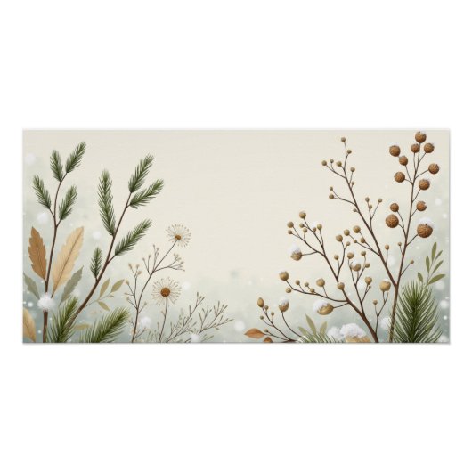 Winter Botanical Foliage – Neutral Minimal Wall Ar Perfect Poster (Voorkant)