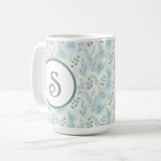 Winter Botanical Monogram Mug (Devant gauche)