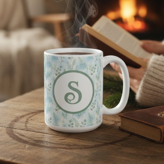 Winter Botanical Monogram Mug