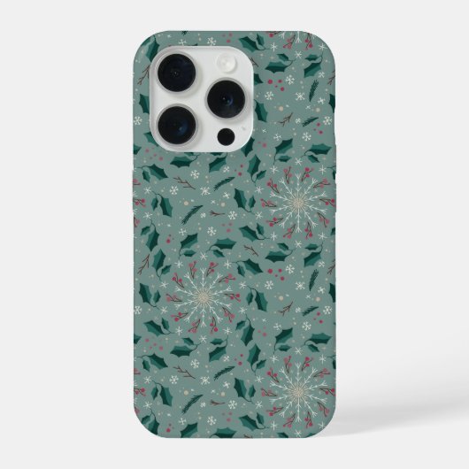 Winter Botanical Snowflake IPhone Case Hoesje (Achterkant)