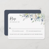 Winter Botanical Wedding Food Allergy RSVP Card (Voorkant / Achterkant)