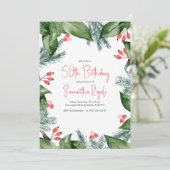 Winter Botanicals 50ste verjaardag Kaart (Staand voorkant)