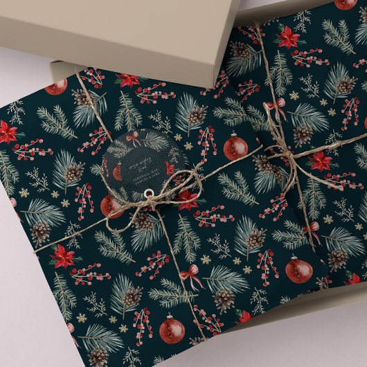 Winter Botanicals Coquette Bow | Christmas Tissuepapier