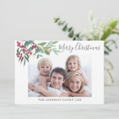 Winter Botanicals Foto Kerstmis Feestdagenkaart (Staand voorkant)
