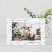 Winter Botanicals Foto Vrolijk Kerstfeest Kaart (Staand voorkant)