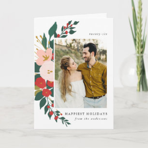 Winter Botanicals   Vouwbare Kerstkaart Feestdagen Kaart