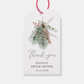 Winter Botanische Boeket Cadeaulabel (Voorkant)
