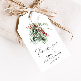Winter Botanische Bouquet Cadeaulabel