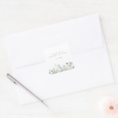 Winter Botanische Bruidsfeest Vierkante Sticker (Envelop)