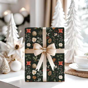 Winter Botanische Feestelijke Kerst Inpakpapier Vel