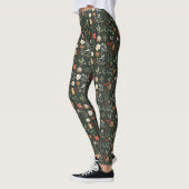 Winter Botanische Feestelijke Kerst Leggings (Links)