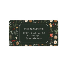 Winter Botanische Feestelijke Terugkeer Adres Kers Etiket