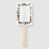 Winter Botanische Floral Wedding Handwaaier (Voorkant)