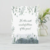 Winter Botanische Greenery kerstfoto Feestdagenkaart (Staand voorkant)