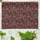 Winter Botanische Kerst Patroon Theedoek (Gevouwen)