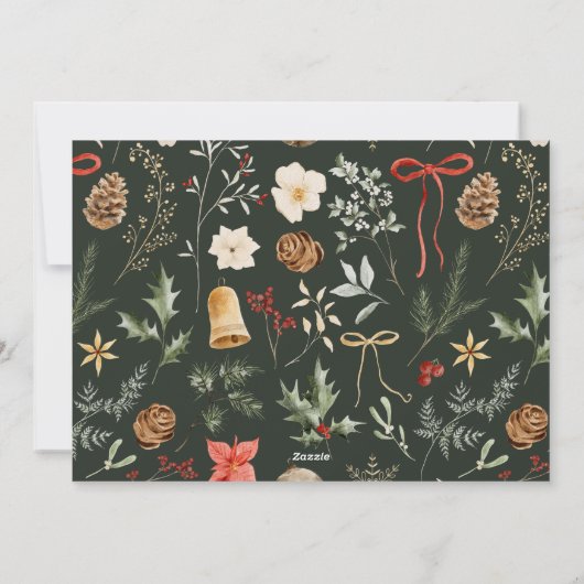 Winter Botanische Kerst Uitnodiging Save The Date (Achterkant)