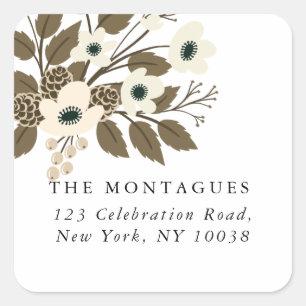 Winter Botanische kerstgriep Vierkante Sticker