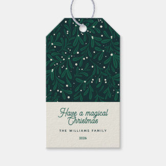Winter botanische maretak groene kerst aangepast cadeaulabel