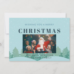 Winter Botanische stoffen Elegant 1 foto kerstfees Feestdagenkaart