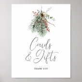 Winter Botanische Trouwkaarten & Geschenken Poster (Voorkant)
