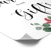 Winter Bourgondië Navy Bloem Kaarten en Cadeaus Bo Poster (Hoek)