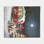 Winter Boxer Caravan Kerstavontuur Fleece Deken (Voorkant (Horizontaal))